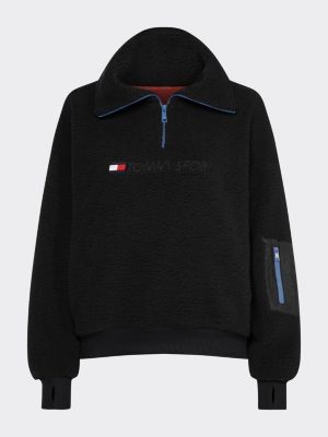 tommy hilfiger sherpa half zip hoodie