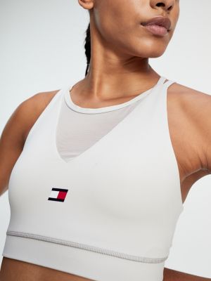 Low Support Mesh Panel Sports Bra GREY Tommy Hilfiger