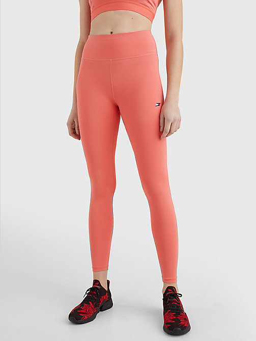 oranje sport high rise cropped legging voor women - tommy hilfiger