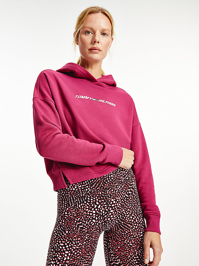 red sport graphic hoody for women tommy hilfiger