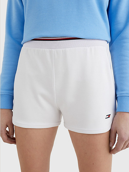 white sport moisture-wicking shorts for women tommy hilfiger