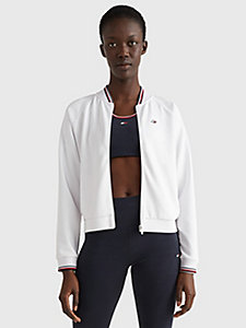 bomber sport relaxed fit bianco da donna tommy hilfiger