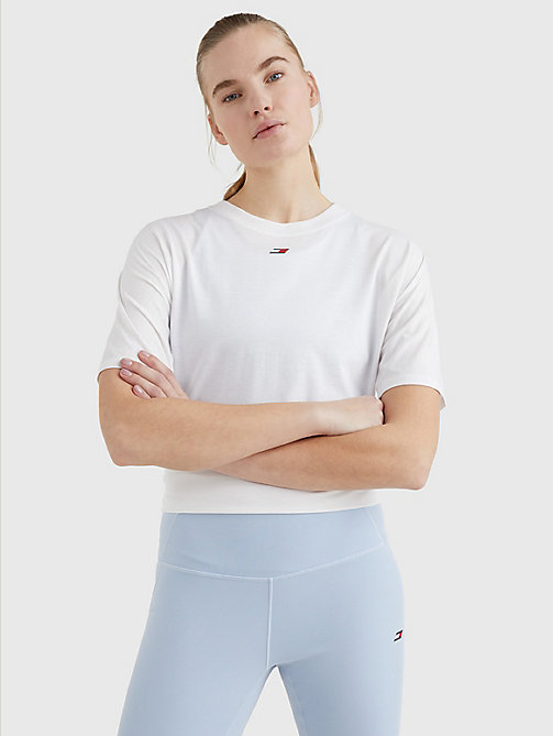 white sport relaxed fit t-shirt for women tommy hilfiger