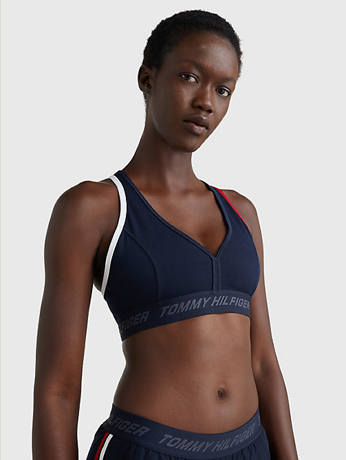 blue sport low support skinny fit bra for women tommy hilfiger
