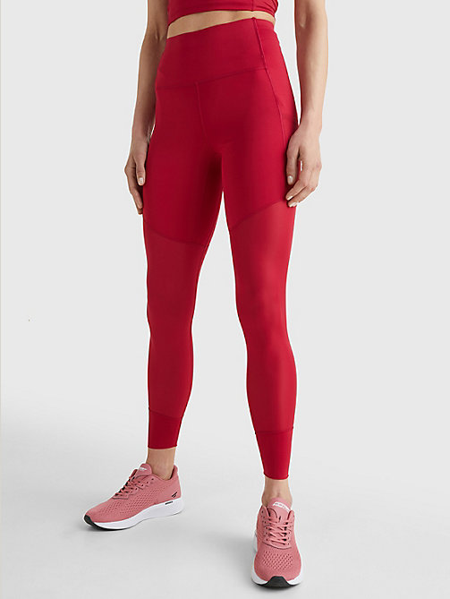 red sport skinny fit 7/8 leggings for women tommy hilfiger