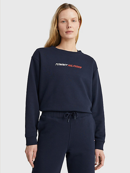 blue sport relaxed fit sweatshirt for women tommy hilfiger