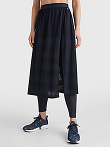 синий свободная юбка миди в стиле атлейжер с тональными полоск для женщины - tommy hilfiger
