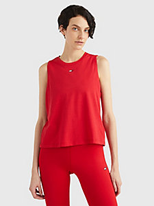 red sport mesh tank top for women tommy hilfiger