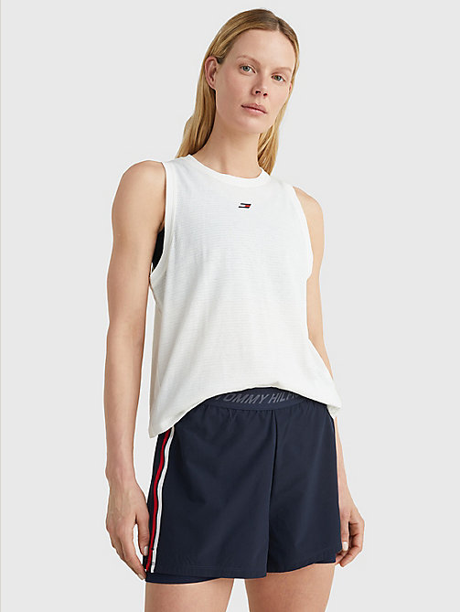 white sport mesh tank top for women tommy hilfiger