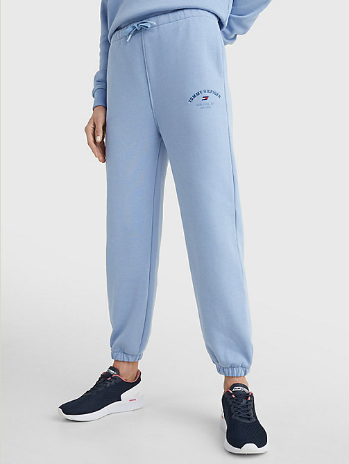 blue sport relaxed fit joggers for women tommy hilfiger