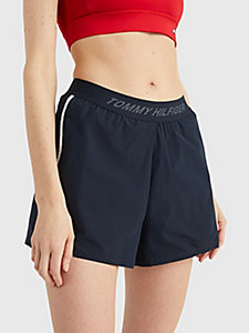 blue sport logo waistband 2-in-1 shorts for women tommy hilfiger