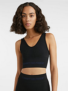 black sport low support skinny sports bra for women tommy hilfiger