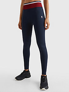 blue sport th monogram full length seamless leggings for women tommy hilfiger