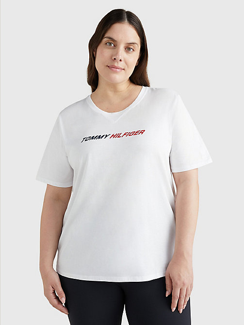 white curve sport moisture wicking t-shirt for women tommy hilfiger