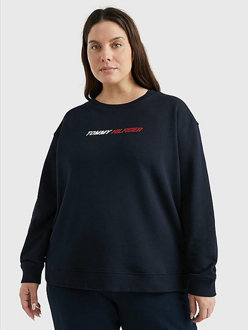 blue curve sport relaxed fit sweatshirt for women tommy hilfiger