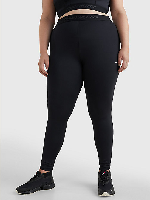 black curve sport logo waistband full-length leggings for women tommy hilfiger