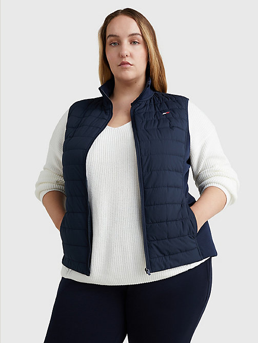 blue curve sport slim fit sorona® padded vest for women tommy hilfiger