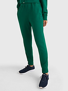 grün sport relaxed fit jogginghose mit bündchen für damen - tommy hilfiger