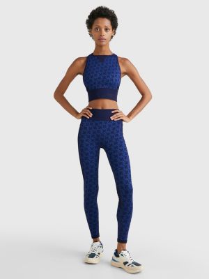 Sport Monogram Print Seamless Leggings BLUE Tommy Hilfiger