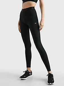black sport essential full length mid rise tape leggings for women tommy hilfiger