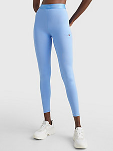 blau sport essential leggings mit mittelhohem bund für damen - tommy hilfiger