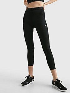 black sport essential 3/4 length leggings for women tommy hilfiger