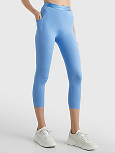 blue sport essential 3/4 length leggings for women tommy hilfiger