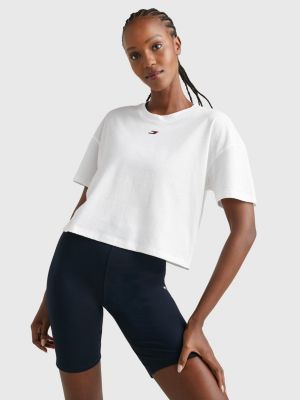helper Mand Piepen Sport cropped relaxed fit T-shirt | WIT | Tommy Hilfiger