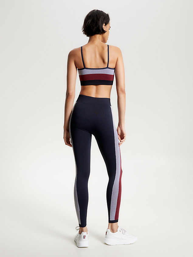 blue sport global stripe high rise full length leggings for women tommy hilfiger