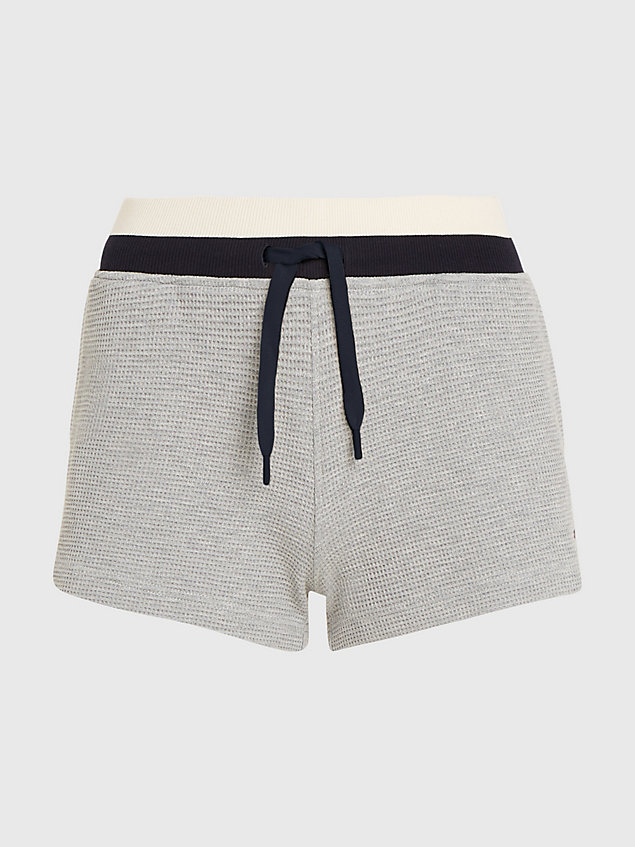 grey sport waffle texture shorts for women tommy hilfiger
