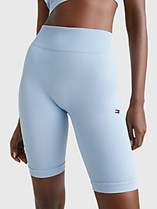 blue sport seamless skinny fit shorts for women tommy hilfiger