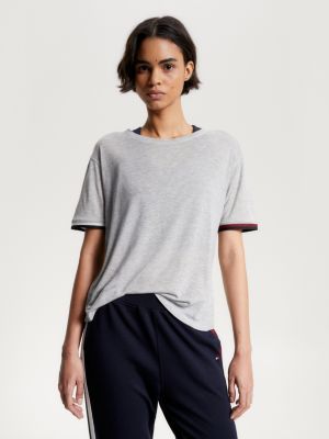 Tommy hilfiger grey t shirt clearance womens