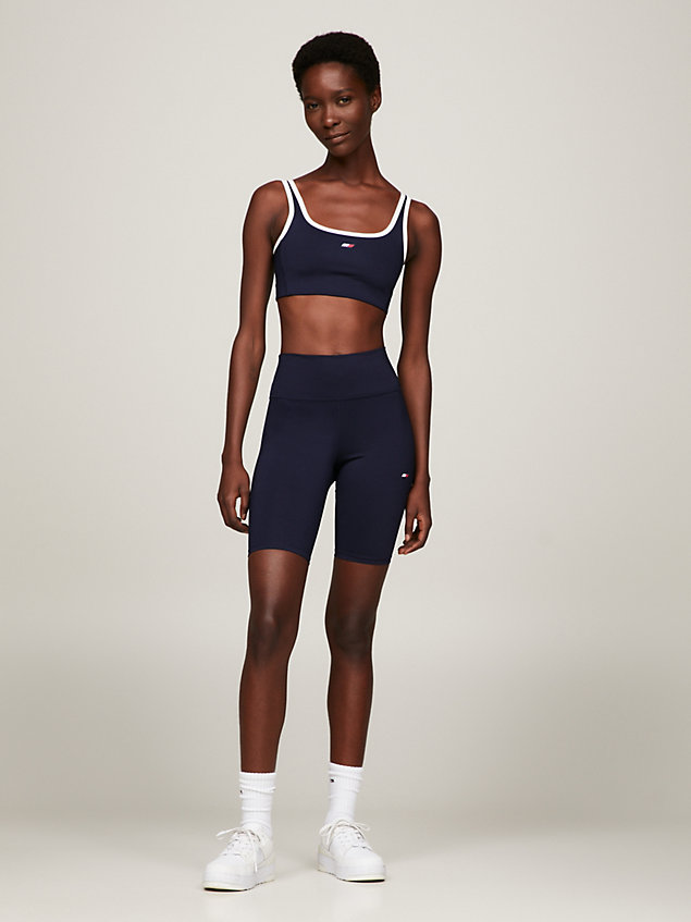 shorts sport essential skinny fit blue da donna tommy hilfiger