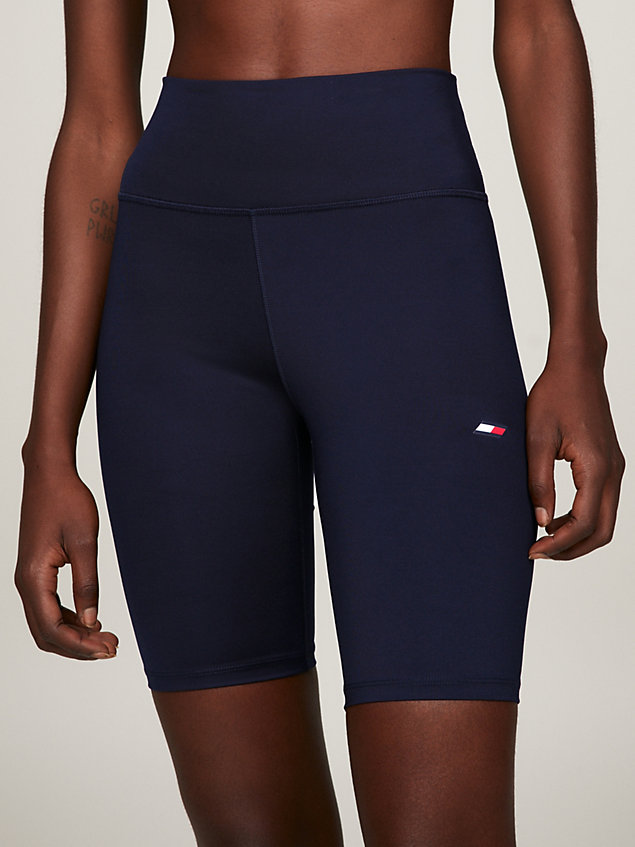 blue sport essential skinny fit shorts for women tommy hilfiger