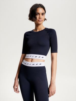 Sport Seamless Blue Hilfiger Tommy Slim | Cropped Fit Top 