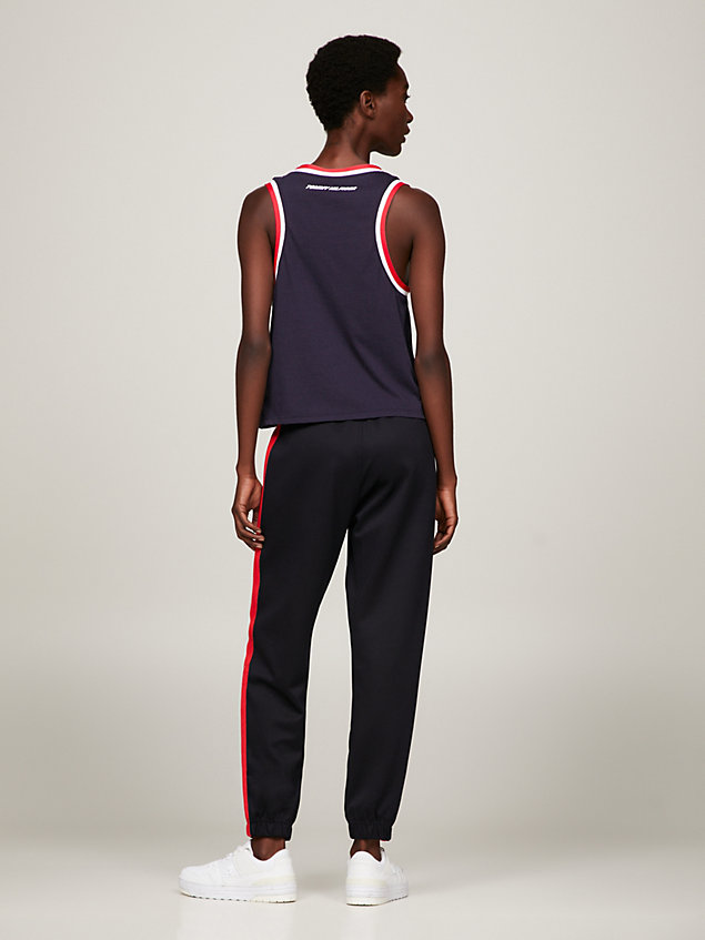blue sport global stripe relaxed tank top for women tommy hilfiger