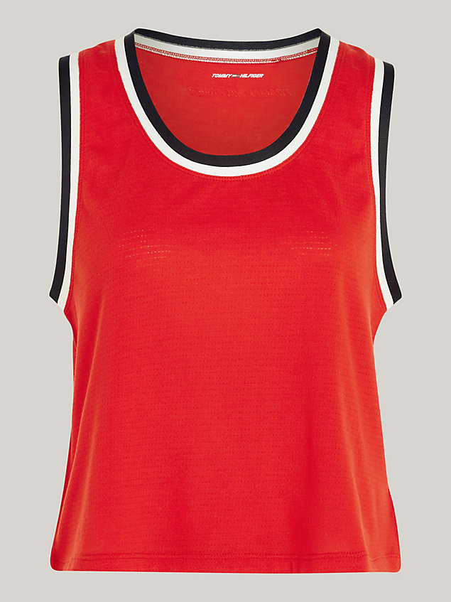 orange sport global stripe relaxed tank top for women tommy hilfiger