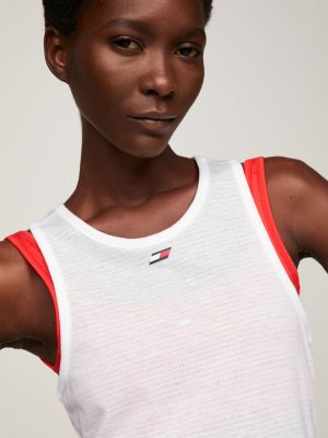 Sport Essential Mesh Tank Top White Tommy Hilfiger