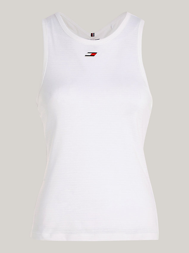 white sport essential tank-top mit mesh für damen - tommy hilfiger