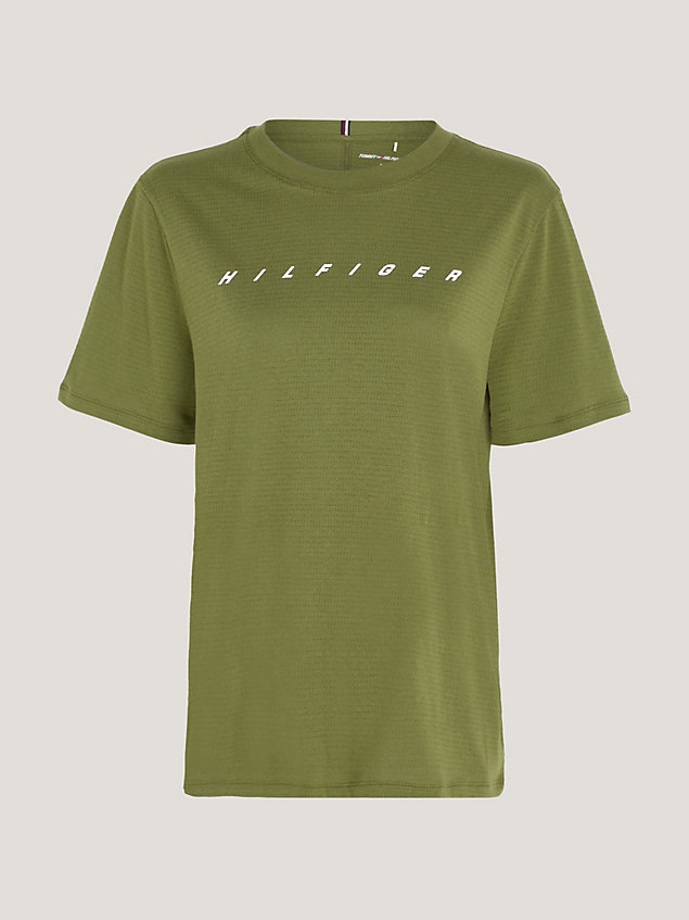 green sport relaxed fit t-shirt mit logo für damen - tommy hilfiger