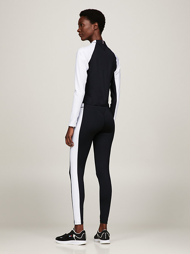 black sport half-zip long sleeve t-shirt for women tommy hilfiger