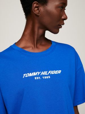 | Essential Blau Fit | Sport Hilfiger Relaxed Cropped Tommy T-Shirt