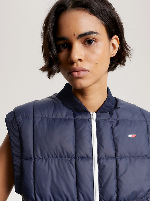 blue sport essential quilted gilet for women tommy hilfiger