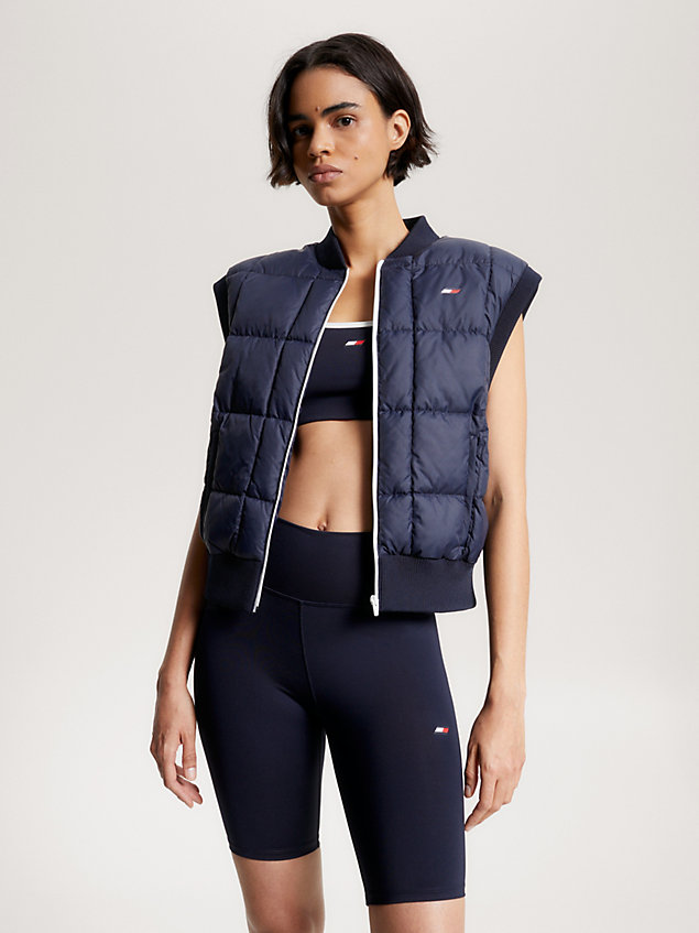 blue sport essential quilted gilet for women tommy hilfiger
