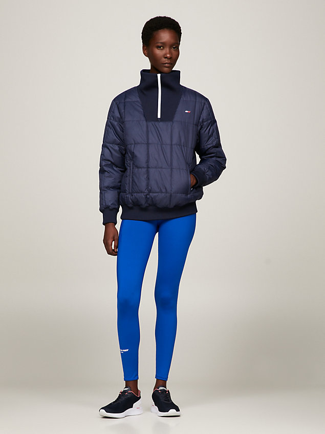 veste de sport décontractée essential zippée blue pour femmes tommy hilfiger