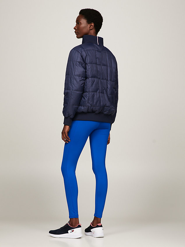 veste de sport décontractée essential zippée blue pour femmes tommy hilfiger