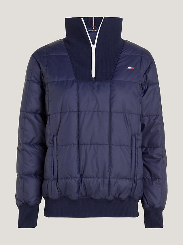 giacca sport essential relaxed fit con zip blue da donna tommy hilfiger