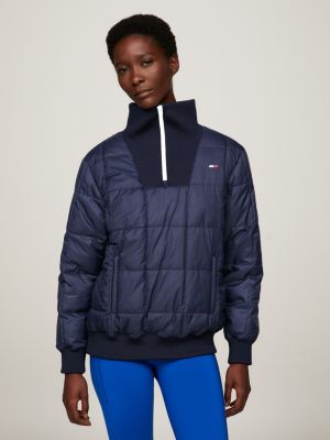 Global Stripe Recycled Maxi Padded Coat | Blue | Tommy Hilfiger