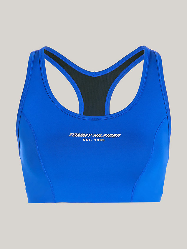 blue sport essential medium support sports bra for women tommy hilfiger