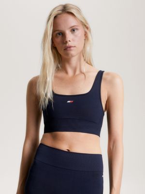 Tommy Hilfiger Sports medium support bra in navy - ShopStyle